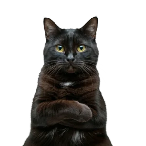 腕組みをする猫猫のイラスト